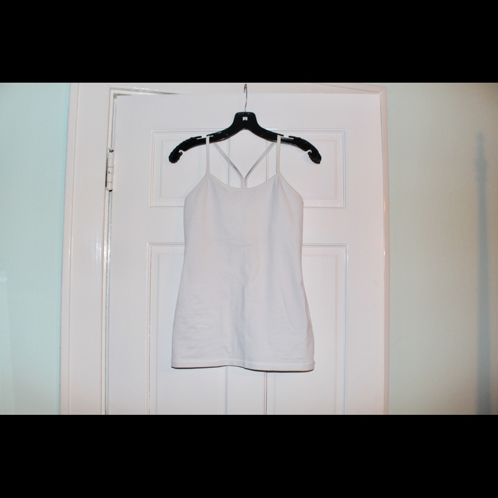 Lululemon White Power Y Tank